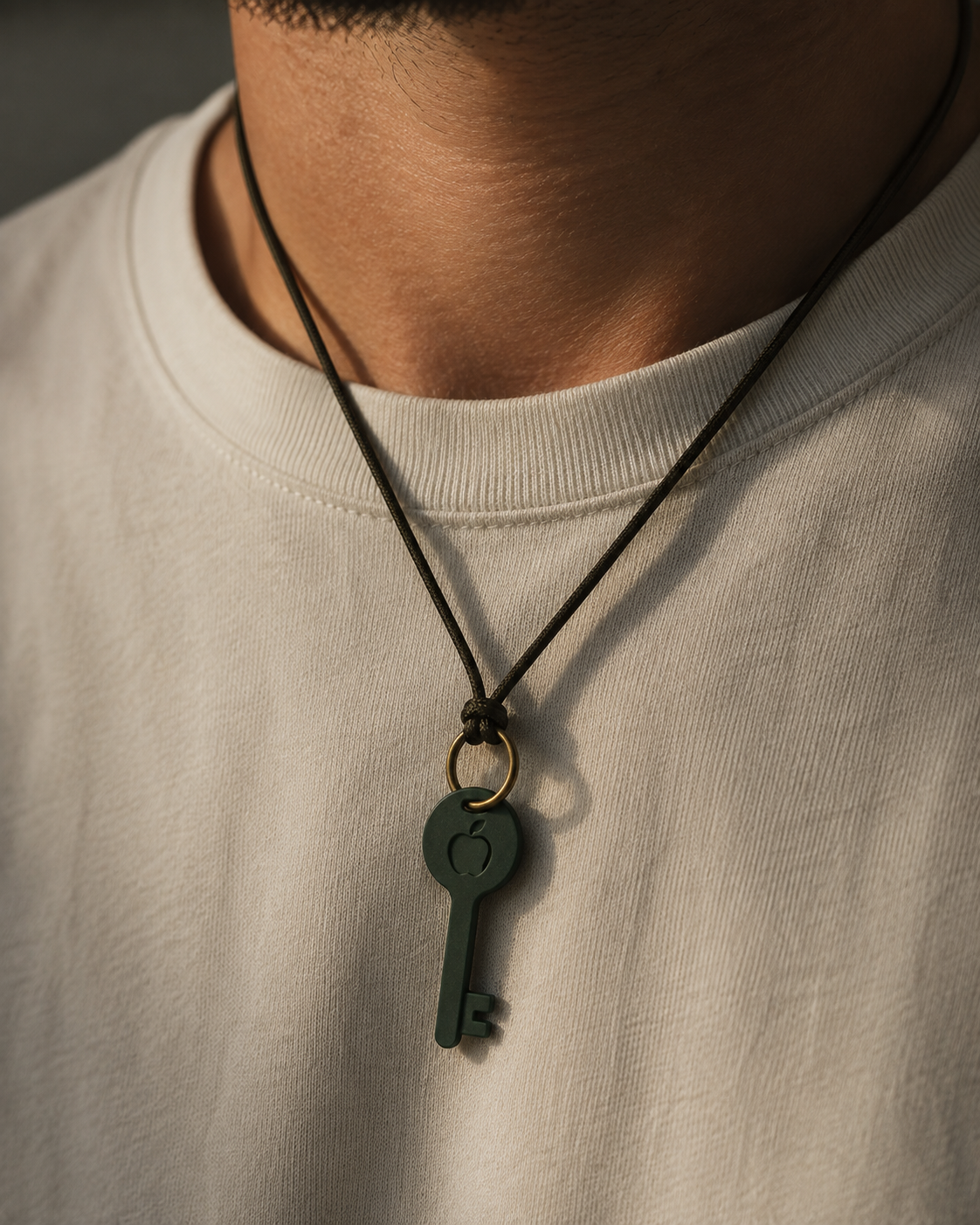 Close-up of the Eden Key showing patina from daily handling