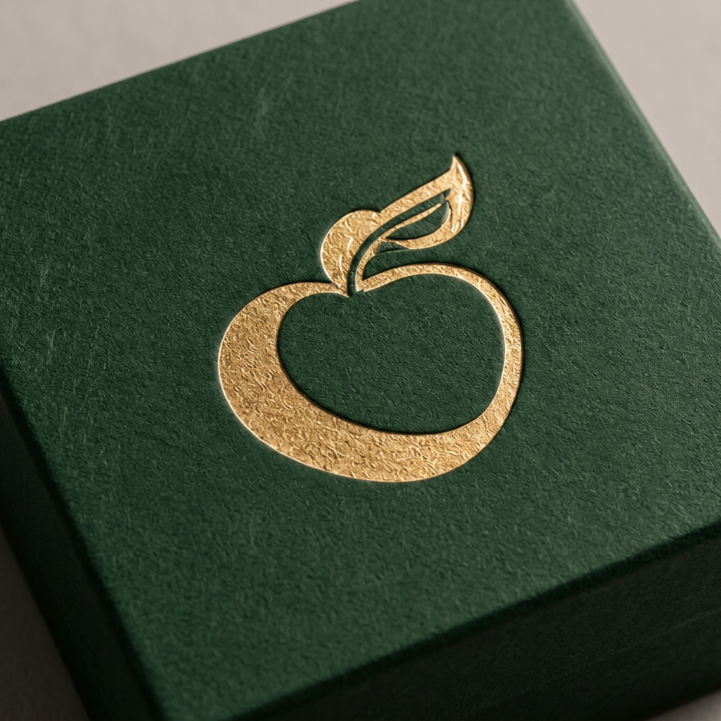 The Eden Box — a premium forest green box with a subtle apple emblem